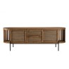 SIXTINE Rounded TV Stand in Recycled Teak Wood - 2 Doors, 2 Drawers
