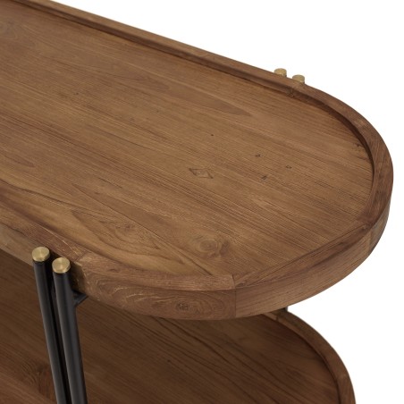 Console double plateau SIXTINE en bois de teck recyclé