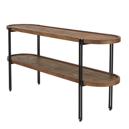 Console double plateau SIXTINE en bois de teck recyclé