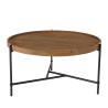Table basse ronde SIXTINE en bois de teck recyclé
