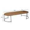 SIXTINE Oval Coffee Table 163x63cm - Recycled Teak Wood Top