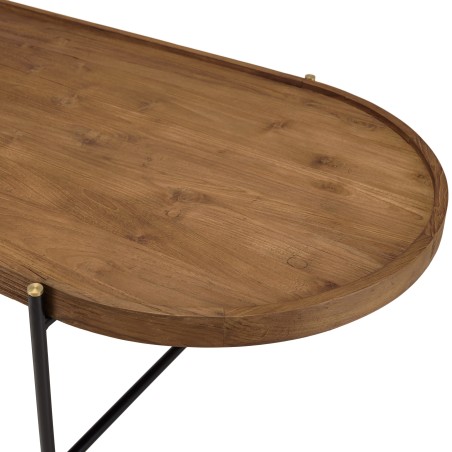 Table basse ovale SIXTINE en bois de teck recyclé
