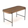SIXTINE Oval Coffee Table 85x43cm - Recycled Teak Wood Top