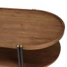 Table basse ovale Sixtine - Teck recyclé et métal noir