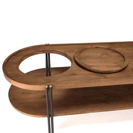 SIXTINE Oval Coffee Table with 2 Levels