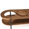 Table basse ovale Sixtine - Teck recyclé et métal noir