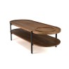 Table basse ovale Sixtine - Teck recyclé et métal noir