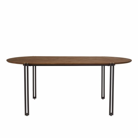 Table à manger ovale SIXTINE 200x105cm en bois de teck recyclé