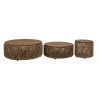 Set de 3 tables basses rondes en tissage de cocotier