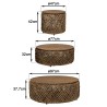 Set de 3 tables basses rondes en tissage de cocotier