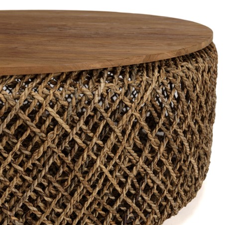 Table basse ronde SIXTINE en fibre de cocotier
