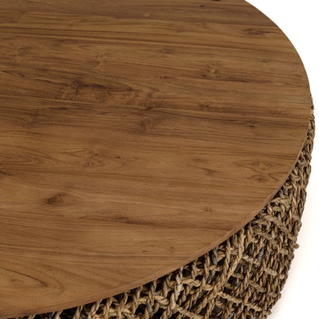 SIXTINE Round Coffee Table 100x100cm - Natural and Recycled Materials