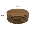 Table basse ronde SIXTINE en fibre de cocotier