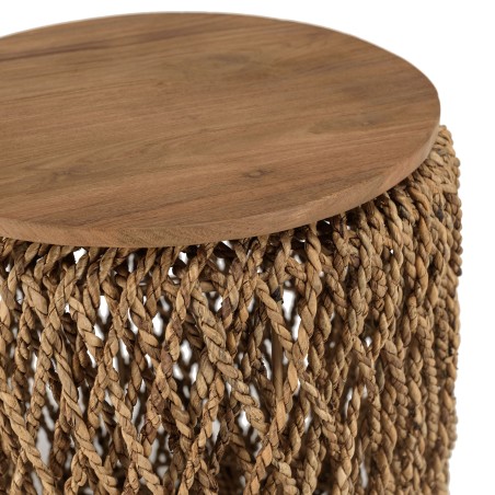Table d'appoint ronde SIXTINE 40x40cm en fibre de cocotier