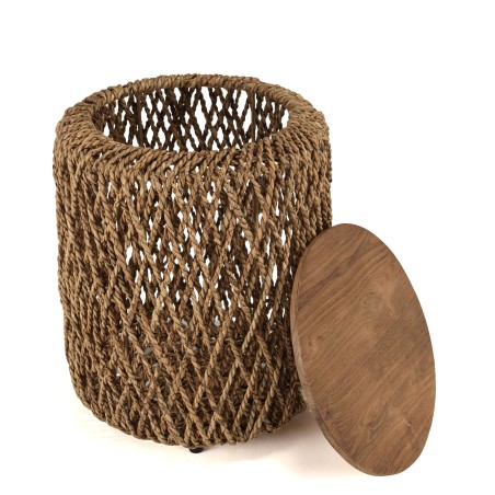 Table d'appoint ronde SIXTINE 40x40cm en fibre de cocotier