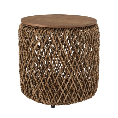 Table d'appoint ronde SIXTINE 50x50cm en fibre de cocotier
