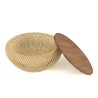 Table basse ronde SIXTINE en rotin beige 65x65cm