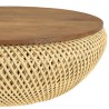 SIXTINE Round Coffee Table 80x80cm in Beige Rattan