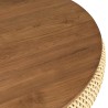Table basse ronde SIXTINE en rotin beige - 100x100cm