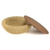 Table basse ronde SIXTINE en rotin beige - 100x100cm