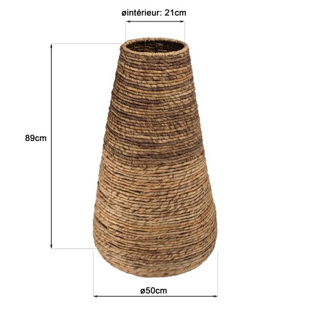 Cache pot SIXTINE - Grand modèle en abaca naturel