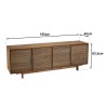 Buffet en bois de teck recyclé naturel 4 portes SIXTINE