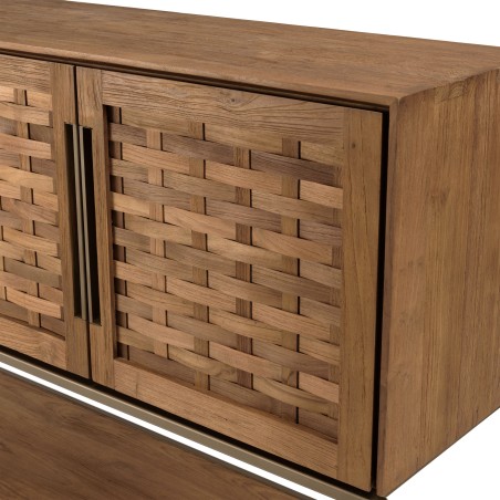 SIXTINE Recycled Teak Wood Sideboard with Bamboo Weave