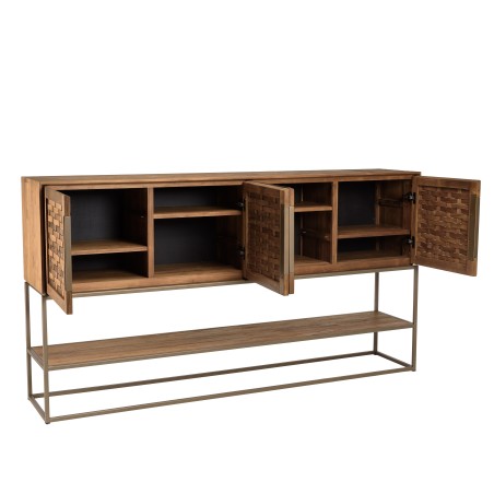SIXTINE Recycled Teak Wood Sideboard with Bamboo Weave