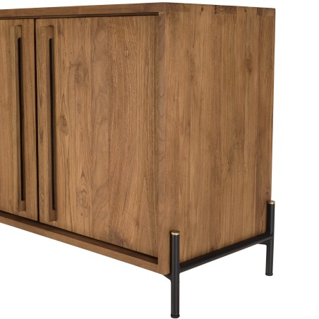 SIXTINE Sideboard - Recycled Teak Wood with Black Metal Legs