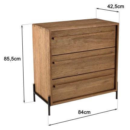 Commode SIXTINE en bois de teck recyclé