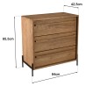 SIXTINE - Recycled Teak Wood Chest of Drawers with 3 Drawers