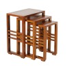 Set de 3 tables gigognes rectangulaires marrons bois Mindi LAUREN
