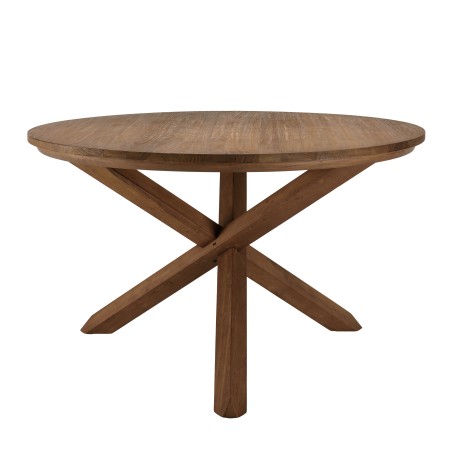 Table à manger ronde SIXTINE en bois de teck recyclé