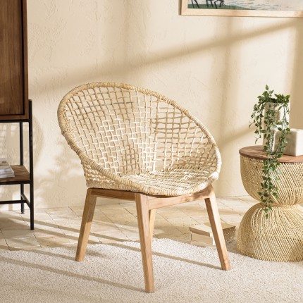Fauteuil SIXTINE en abaca tressé