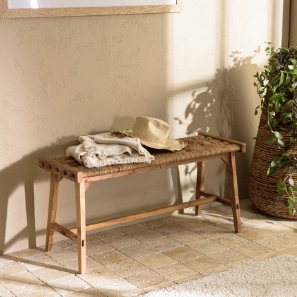SIXTINE Bench 100x36cm - Natural Abaca Woven Seat