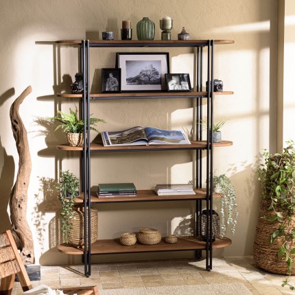 SIXTINE - 5-Shelf Open Space Shelf Unit in Recycled Teak