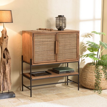 SIXTINE - 2-Door Recycled Teak Wood Sideboard