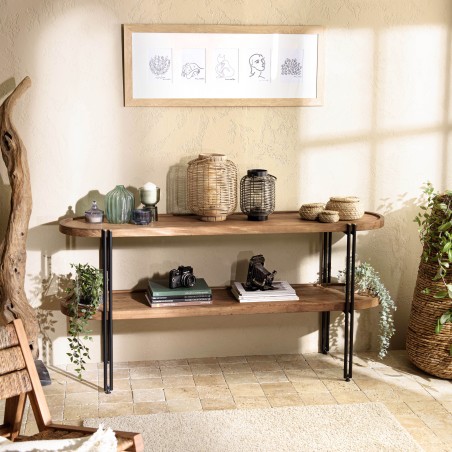 SIXTINE Double Console Table - Recycled Teak - Elegant Design