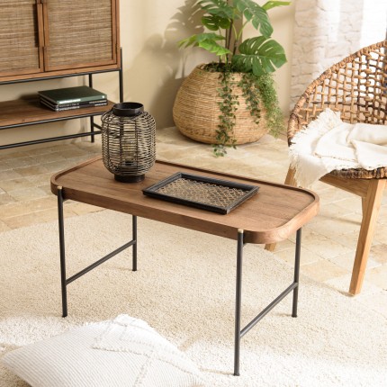 Table basse ovale SIXTINE en bois de teck recyclé