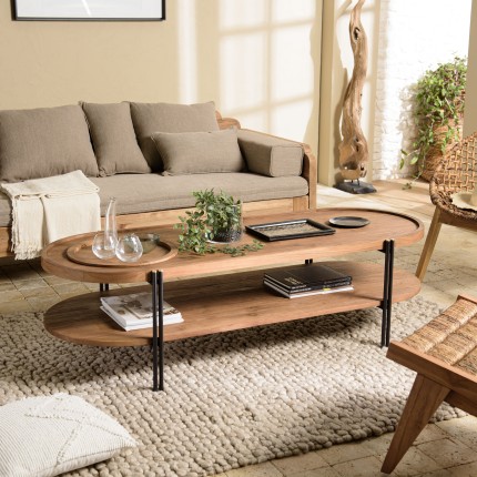 SIXTINE Oval Coffee Table with 2 Levels