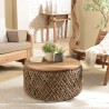 SIXTINE - Round Coffee Table 70x70cm in Coconut Fibre Weave