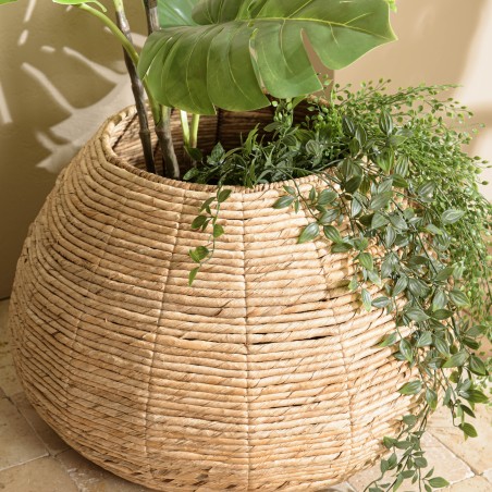 Cache pot SIXTINE en abaca naturel - Petit modèle