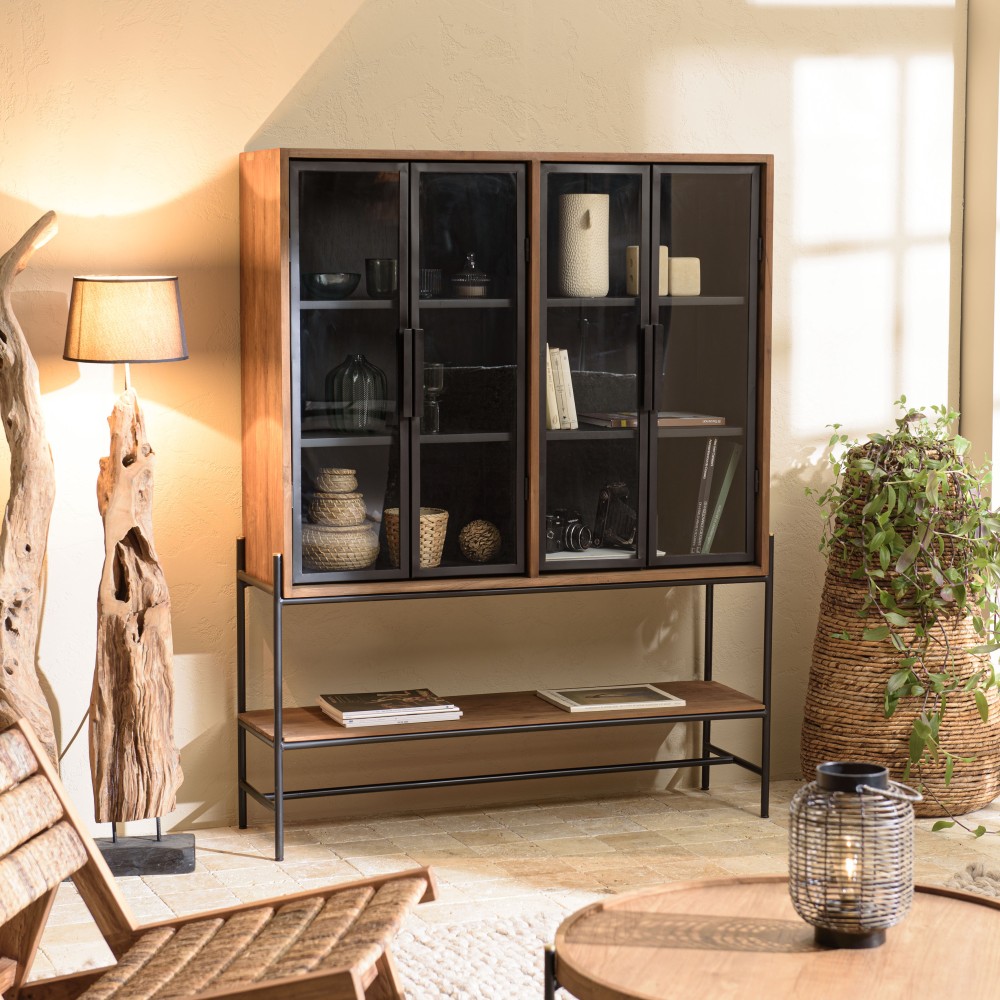 SIXTINE - Glass Door Sideboard with 6 Shelves SIXTINE - Glass Door Sideboard with 6 Shelves