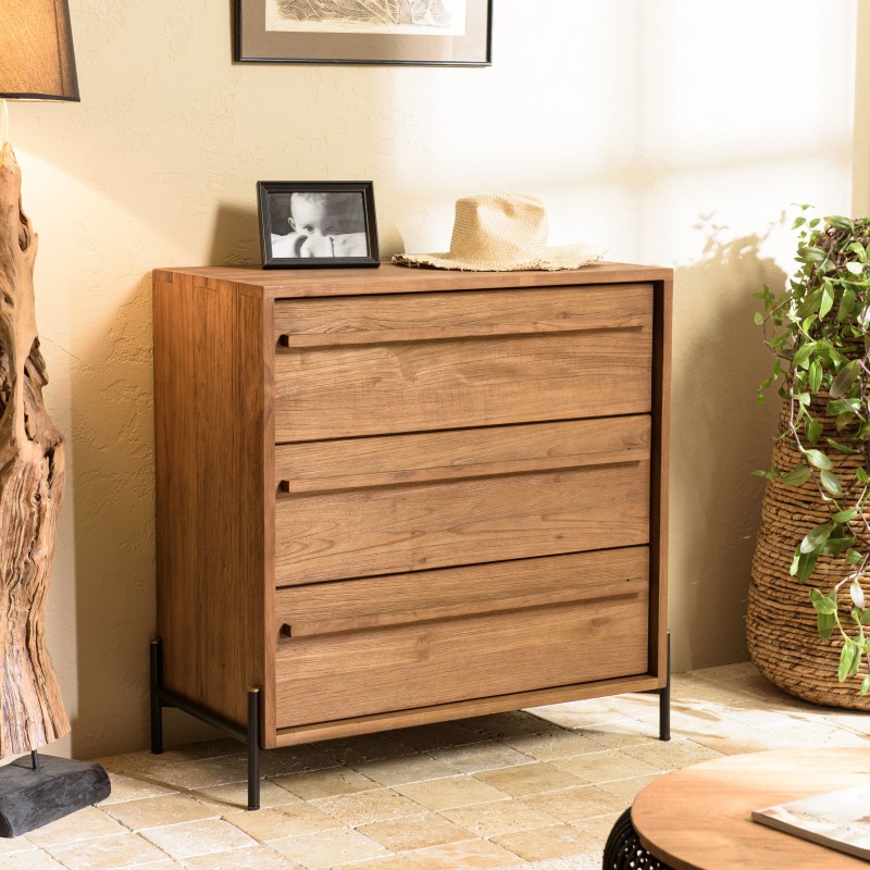 Commode SIXTINE en bois de teck recyclé Commode SIXTINE en bois de teck recyclé