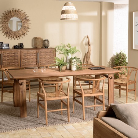 SIXTINE - Rectangular Dining Table 220x90cm in Recycled Teak Wood