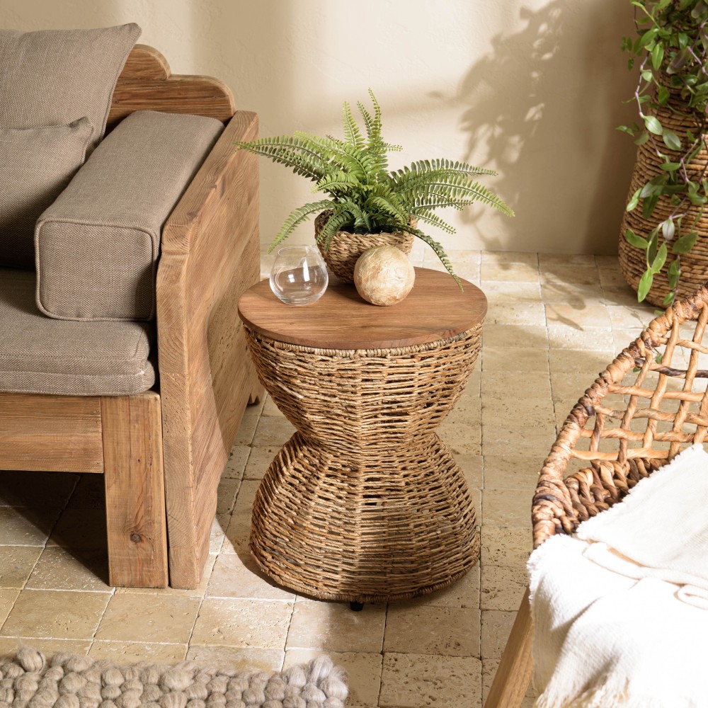 Tabouret SIXTINE en bois de teck recyclé Tabouret SIXTINE en bois de teck recyclé