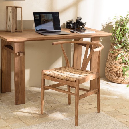 SIXTINE Brown Chair in Recycled Teak Wood - Trendy and Natural