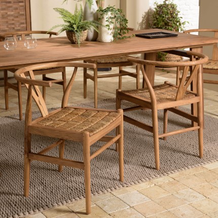 SIXTINE Brown Chair in Recycled Teak Wood - Trendy and Natural