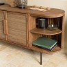 SIXTINE Rounded Sideboard in Recycled Teak Wood - 2 Doors
