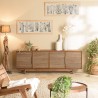 Buffet en bois de teck recyclé naturel 4 portes SIXTINE